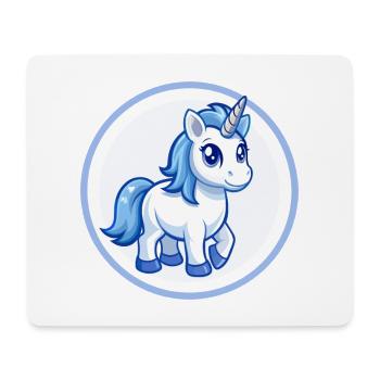 Einhorn Blau Kawaii Cartoon Figur Clipart Haustier - Mousepad (Querformat) - Weiß - Vorne