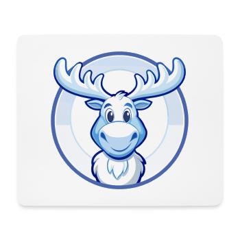 Elch Blau Kawaii Cartoon Figur Clipart Haustier - Mousepad (Querformat) - Weiß - Vorne