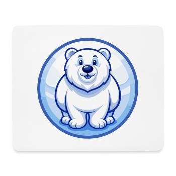ours polaire bleu kawaii dessin animé personnage clipart - Tapis de souris (format paysage) - blanc - Devant