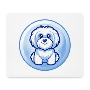 Havaneser Hund Blau Kawaii Cartoon Figur Clipart - Mousepad (Querformat) - Weiß - Vorne