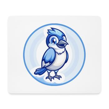 Jay Bird Blau Kawaii Cartoon Figur Clipart Haustier - Mousepad (Querformat) - Weiß - Vorne