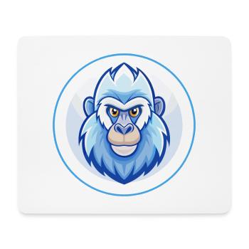 Mandrill Bleu Kawaii Dessin Animé Personnage Clipart Animal de compagnie - Tapis de souris (format paysage) - blanc - Devant