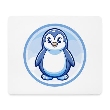 Penguin Blue Kawaii Cartoon Character Clipart Pet - Mouse Pad (horizontal) - white - Front