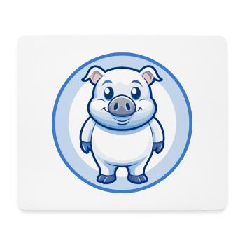 Schwein Blau Niedlich Kawaii Cartoon Figur Clipart Haustier - Mousepad (Querformat) - Weiß - Vorne