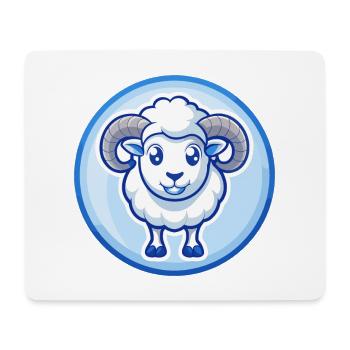 Ram Blau Niedlich Kawaii Cartoon Figur Clipart Haustier - Mousepad (Querformat) - Weiß - Vorne
