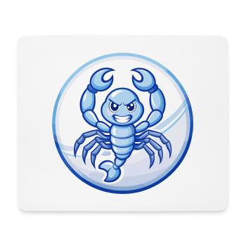 Scorpion Bleu Kawaii Dessin Animé Personnage Clipart Animal de compagnie - Tapis de souris (format paysage) - blanc - Devant