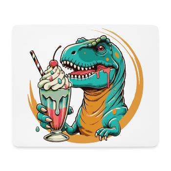 Motif Dino Milkshake : une aventure pour ceux qui ont la dent sucrée - Tapis de souris (format paysage) - blanc - Devant