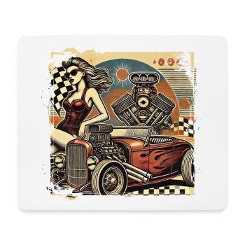 Tuning Hot Rod Design - Tapis de souris (format paysage) - blanc - Devant