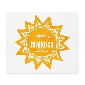Mallorca sun logo with gecko and sun - Mouse Pad (horizontal) - white - Front