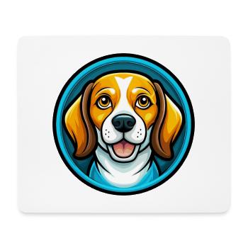 Beagle Dog Colorful Kawaii Cartoon Character Pet - Mouse Pad (horizontal) - white - Front