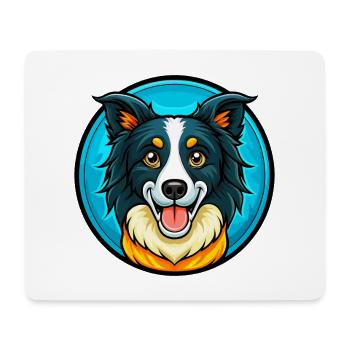Border Collie Hund Bunte Kawaii Cartoon Clipart - Mousepad (Querformat) - Weiß - Vorne