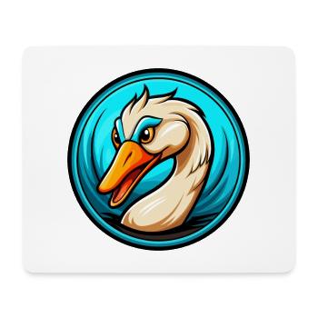 cygne coloré kawaii dessin animé personnage clipart animal de compagnie - Tapis de souris (format paysage) - blanc - Devant