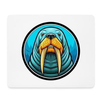 Walrus Colorful Kawaii Cartoon Character Clipart - Mouse Pad (horizontal) - white - Front