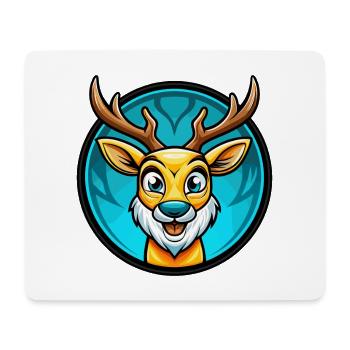 Deer Colorful Kawaii Cartoon Character Clipart Pet - Mouse Pad (horizontal) - white - Front
