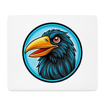 Rabe Bunte Kawaii Cartoon Figur Clipart - Mousepad (Querformat) - Weiß - Vorne