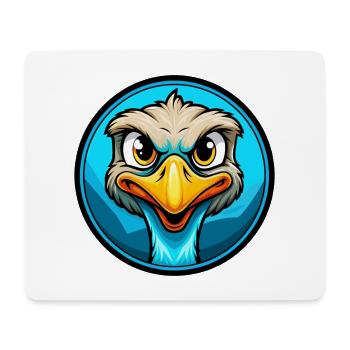 Ostrich Colorful Kawaii Cartoon Character Clipart - Mouse Pad (horizontal) - white - Front