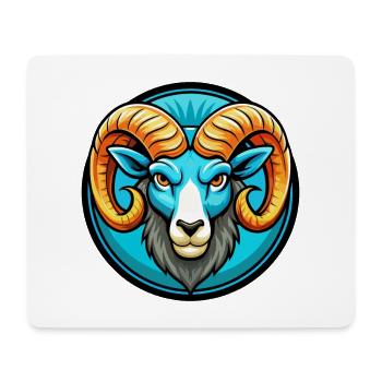 Ram coloré Kawaii dessin animé Personnage Clipart Animal de compagnie - Tapis de souris (format paysage) - blanc - Devant