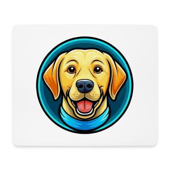 Labrador Retriever Chien Coloré Kawaii Dessin Animé Animal de compagnie - Tapis de souris (format paysage) - blanc - Devant