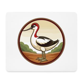 Avocet Bunte Kawaii Cartoon Figur Clipart - Mousepad (Querformat) - Weiß - Vorne