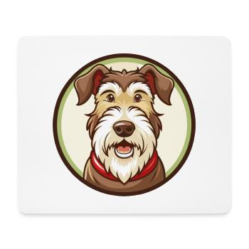 Airedale Terrier Hund Kawaii Zeichentrickfigur Haustier - Mousepad (Querformat) - Weiß - Vorne