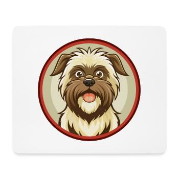 Affenpinscher Dog Colorful Kawaii Cartoon Clipart - Mouse Pad (horizontal) - white - Front
