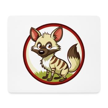 Aardwolf coloré Kawaii Dessin animé Personnage Clipart - Tapis de souris (format paysage) - blanc - Devant