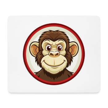 Schimpanse Bunte Kawaii Cartoon Figur Haustier - Mousepad (Querformat) - Weiß - Vorne