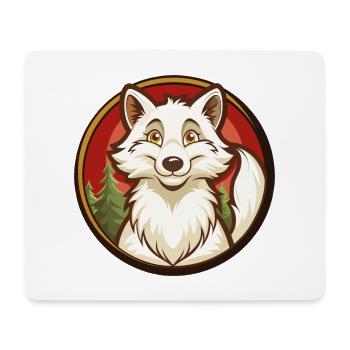 Polarfuchs Bunte Kawaii Cartoon Figur Haustier - Mousepad (Querformat) - Weiß - Vorne