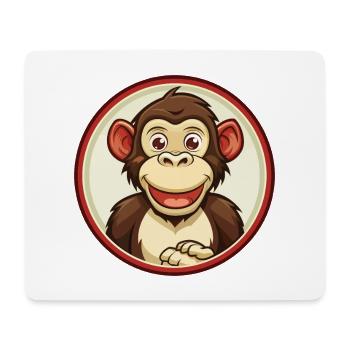 Bonobo Colorful Kawaii Cartoon Character Clipart - Mouse Pad (horizontal) - white - Front