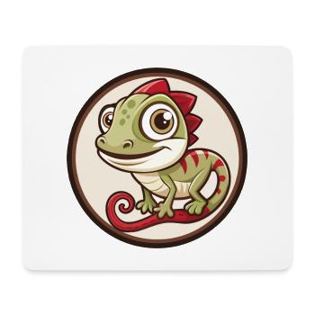 Chameleon Colorful Kawaii Cartoon Character Pet - Mouse Pad (horizontal) - white - Front