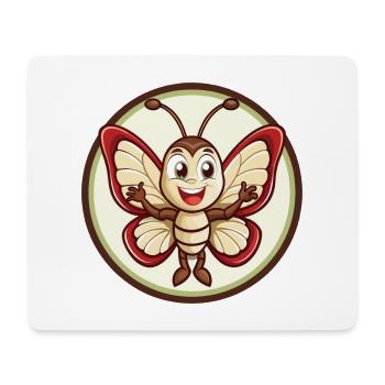 papillon coloré kawaii dessin animé personnage animal de compagnie - Tapis de souris (format paysage) - blanc - Devant