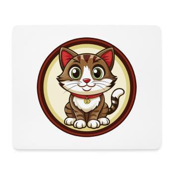 Cat Colorful Kawaii Cartoon Character Clipart Pet - Mouse Pad (horizontal) - white - Front