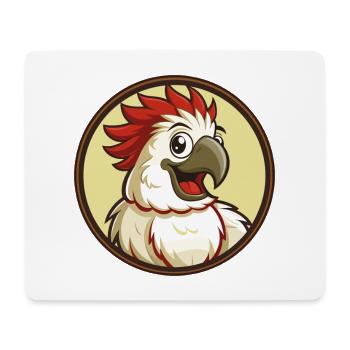 Cockatoo Colorful Kawaii Cartoon Character Clipart - Mouse Pad (horizontal) - white - Front