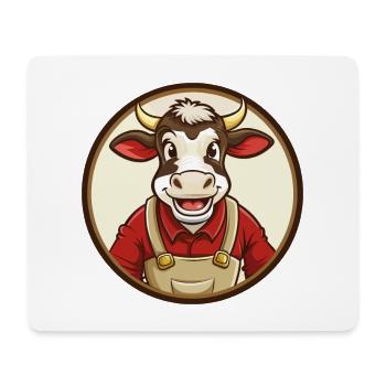 Kuh Bunt Kawaii Cartoon Figur Clipart Haustier - Mousepad (Querformat) - Weiß - Vorne