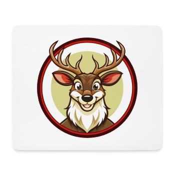 Deer Colorful Kawaii Cartoon Character Clipart Pet - Mouse Pad (horizontal) - white - Front
