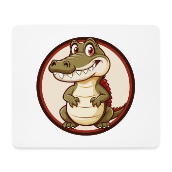 Krokodil Bunt Kawaii Cartoon Charakter Haustier - Mousepad (Querformat) - Weiß - Vorne