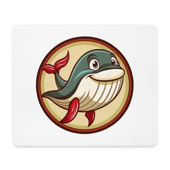 Blue whale Colorful Kawaii Cartoon Character Pet - Mouse Pad (horizontal) - white - Front