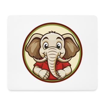 Elefant Bunte Kawaii Cartoon Figur Clipart - Mousepad (Querformat) - Weiß - Vorne