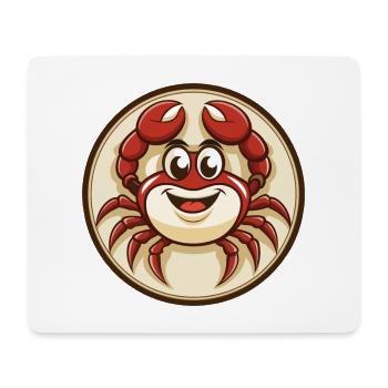 Krabbe Bunt Kawaii Cartoon Figur Clipart Haustier - Mousepad (Querformat) - Weiß - Vorne
