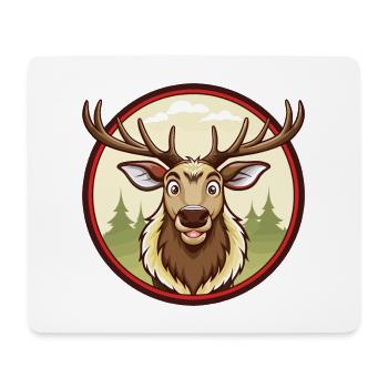 Elch Bunt Kawaii Cartoon Figur Clipart Haustier - Mousepad (Querformat) - Weiß - Vorne