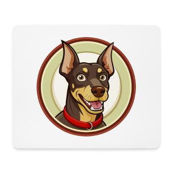 German Pinscher Dog Kawaii Cartoon Character Pet - Mouse Pad (horizontal) - white - Front