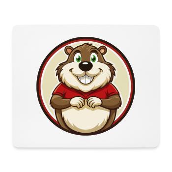 Groundhog Colorful Kawaii Cartoon Character Pet - Mouse Pad (horizontal) - white - Front