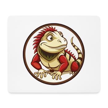 Iguana Colorful Kawaii Cartoon Character Clipart - Mouse Pad (horizontal) - white - Front