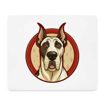 Deutsche Dogge Hund Bunte Kawaii Zeichentrickfigur - Mousepad (Querformat) - Weiß - Vorne