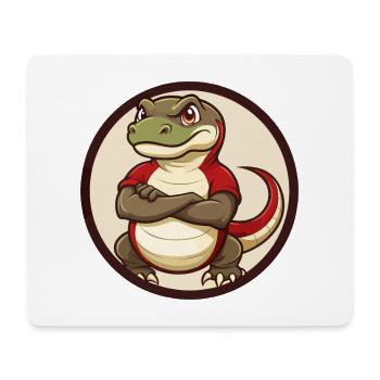 Komodo Dragon Colorful Kawaii Cartoon Clipart Pet - Mouse Pad (horizontal) - white - Front