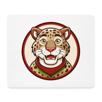 Leopard Colorful Kawaii Cartoon Character Clipart - Mouse Pad (horizontal) - white - Front