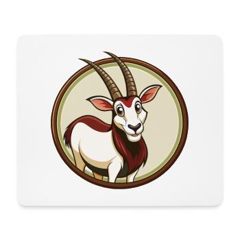 Oryx coloré Kawaii dessin animé personnage Clipart Animal de compagnie - Tapis de souris (format paysage) - blanc - Devant