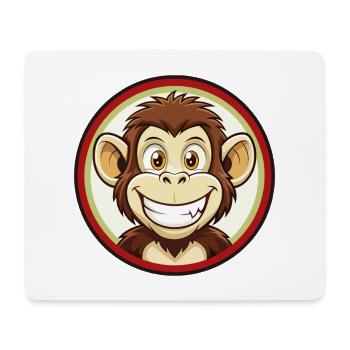 Monkey Colorful Kawaii Cartoon Character Clipart - Mouse Pad (horizontal) - white - Front