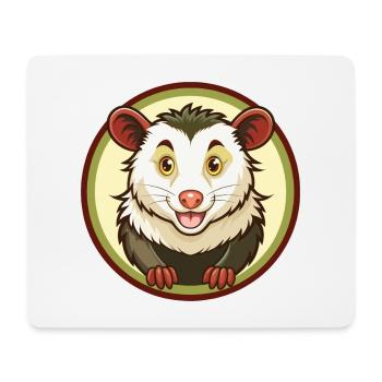 Opossum coloré Kawaii Dessin animé Personnage Clipart - Tapis de souris (format paysage) - blanc - Devant