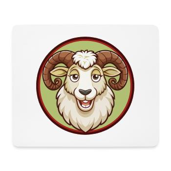 Ram coloré Kawaii dessin animé Personnage Clipart Animal de compagnie - Tapis de souris (format paysage) - blanc - Devant